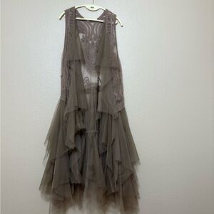 Elegant Layered cardigan in Taupe